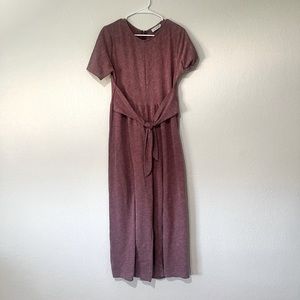 Mauve striped jumpsuit